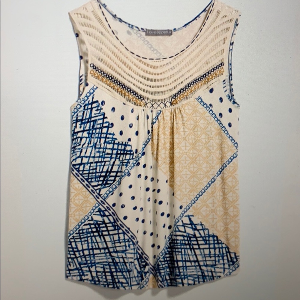 NWT Mackinley crochet Yoke Knot Top